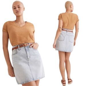Madewell NWT Rigid Denim A-Line Mini Skirt in Fitzgerald Wash